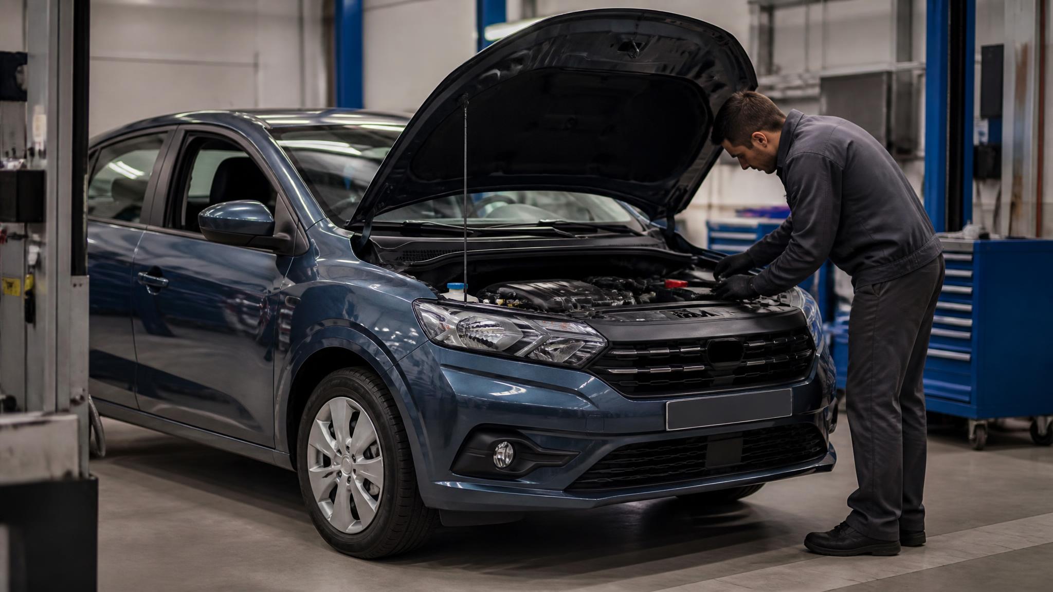 Dacia Sandero in officina per il tagliando